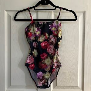 Eleve camisole leotard with mesh detail size S